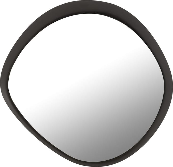 J-Line spiegel Rond - metaal/glas - zwart - small - 60.5 x 58 cm