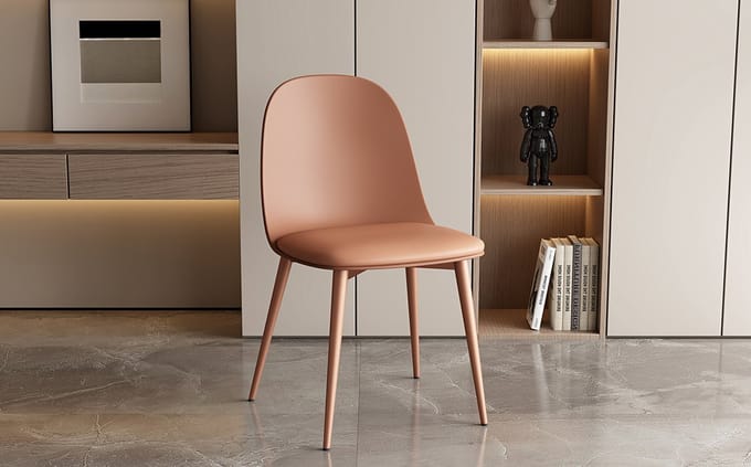 Interiax Eetkamerstoel FÃ© Zitting PP Kussen PU Terracotta