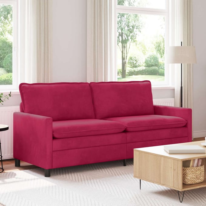 vidaXL - Bank - Wijnrood - 196 - x - 81 - x - 87,5 - cm - Fluweel