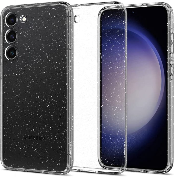 Geschikt voor Spigen Samsung S23 Plus Liquid Crystal Back Cover Hoesje Glitter