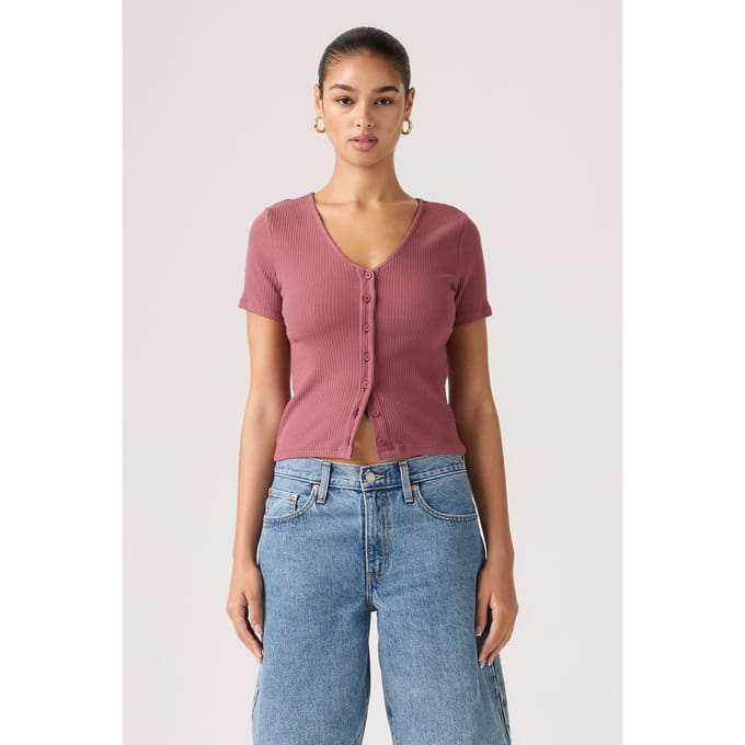 Levi's Muse Ss Tee Crushed Berry Rib Size: M | T-Shirts Outlet | Dames | Paars
