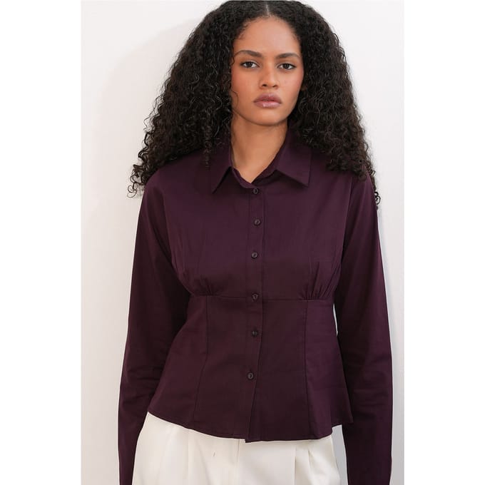 Slim Fit Poplin Overhemd met Korte Mouwen