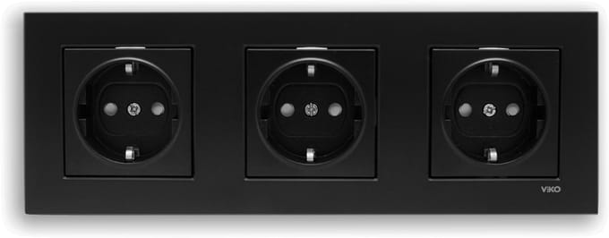 Wandcontactdoos Stopcontact Inbouw Panasonic Viko--Zwart-Randaarde-Compleet