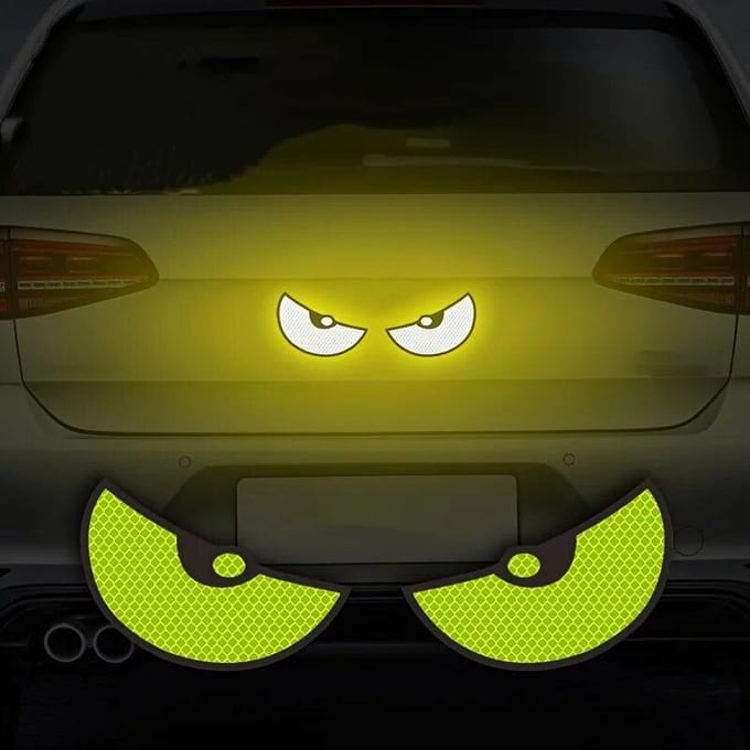 2 stks/paar reflecterende autoveiligheidsstickers oogpatroon autostickers stickers auto styling accessoires