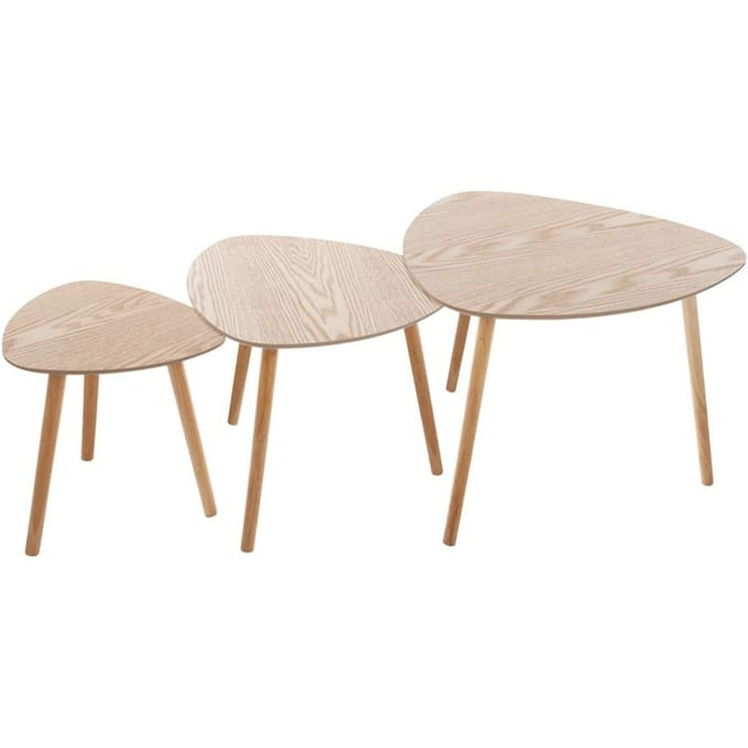 Eazy Living Set Van 3 Tafeltjes Tiago Hout