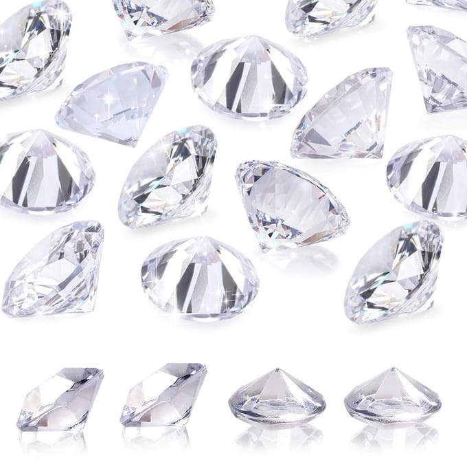 Dailygoods- Decoratieve Diamanten Groot - 40 mm - Transparant - 10