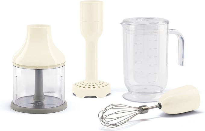 SMEG 4 accessories set, Cream version, Beaker, Chopper, Whisk, Masher Accessoires, 4 accessories set, Cream version, Beaker, Chopper, Whisk, Masher, Hand Blenders