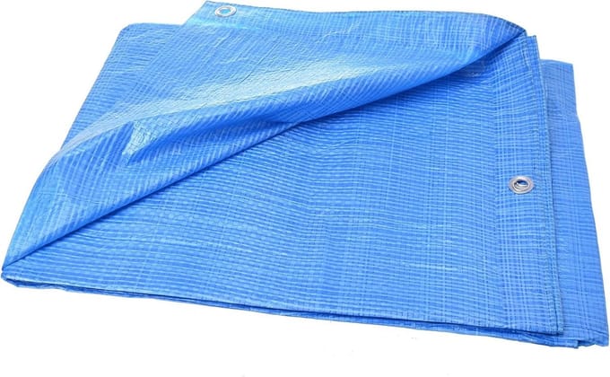 Afdekzeil Waterdicht - Beschermend Zeil - Bouw Tuin - Verstevigde Ogen - 5 x 8 Meter - Blauw
