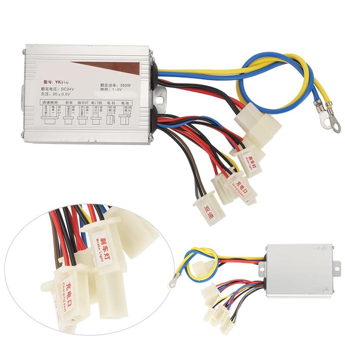 YK31C 24V 350W Motor Borstel Controller Accessoire voor Elektrische Fiets Scooter white