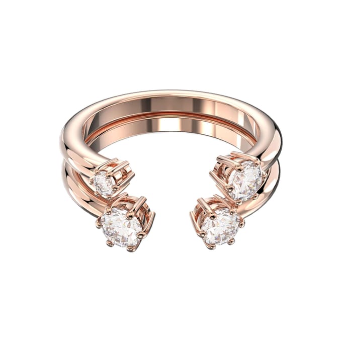 Swarovski Constella Shimmering Crystal Inleg Open Stapelbare Ringen Set Damesringen 5640969 52 beige
