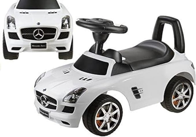 Gelicentieerde glijauto voor baby's en kinderen - Glijbaan speelgoed wit