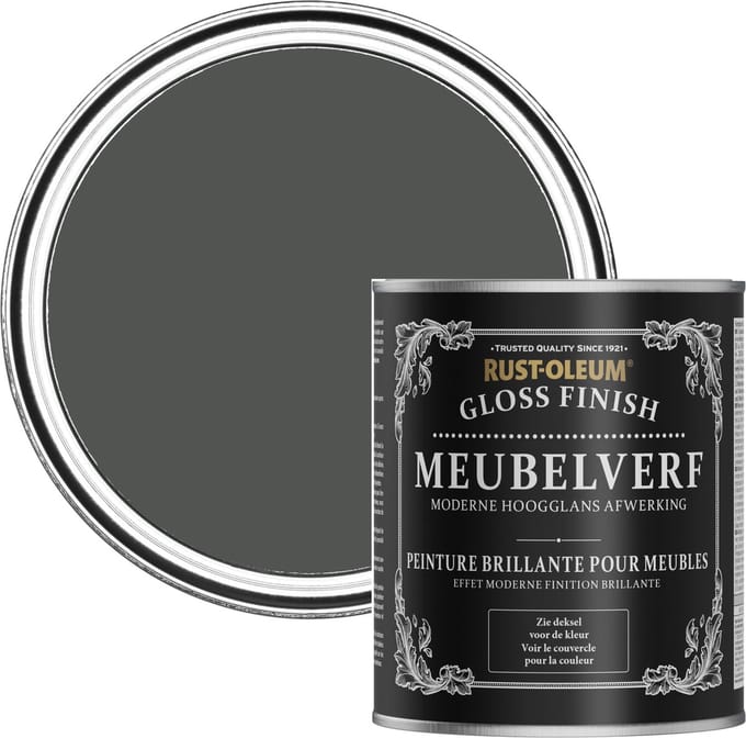 Rust-Oleum Donkergrijs Meubelverf Hoogglans - Grafiet 750ml