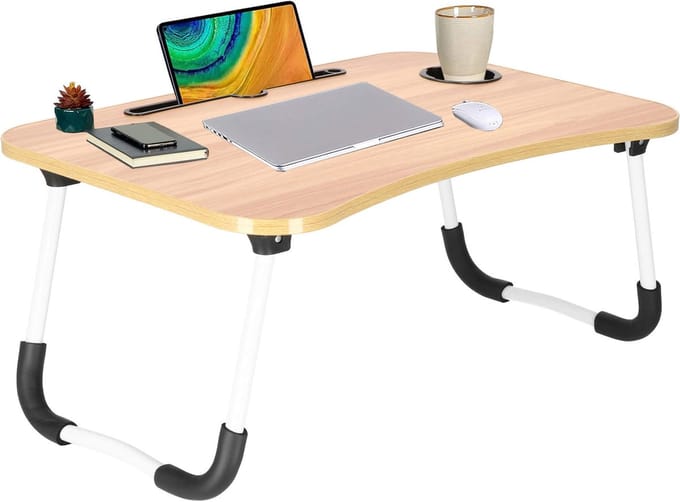 Laptoptafel | Bedtafel | Tablethouder | Laptopstandaard | 60 x 40 cm | Houtimitatie