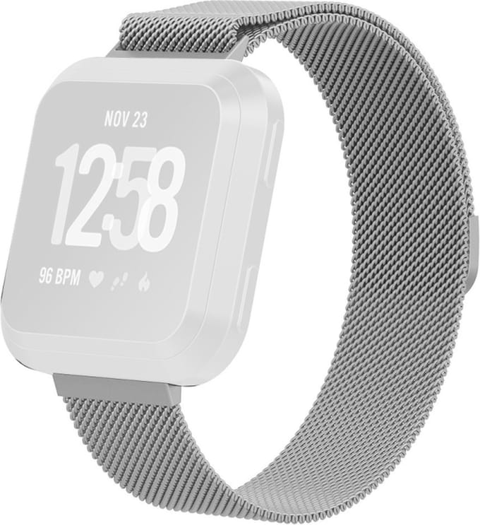 Milanees bandje - geschikt voor Fitbit Versa / Versa 2 - maat M/L - zilver