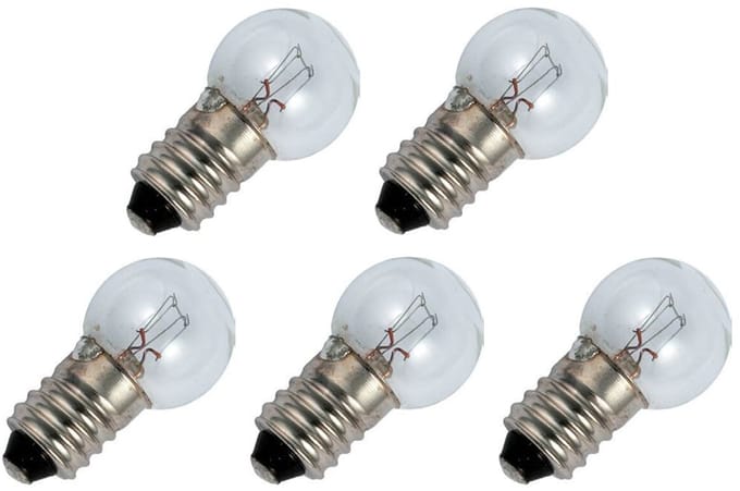 Signaallamp E10 6V 1.8W - 300 mAh - 5 stuks - G15 Gloeilamp Ø15mm - 29mm - 2500K - Dimbaar
