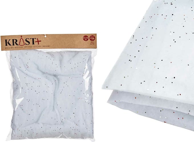 Krist+ Sneeuwdeken/sneeuwtapijt - wit - 114 x 96 cm - glitter - polyester