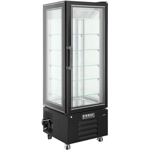 GGM Gastro Panoramavitrine - 340 Liter - 5 Ablagen - Schwarz