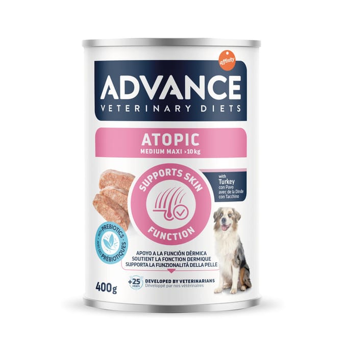 Advance veterinary diet dog atopic gevoelige huid medium / maxi - 6x400 gr