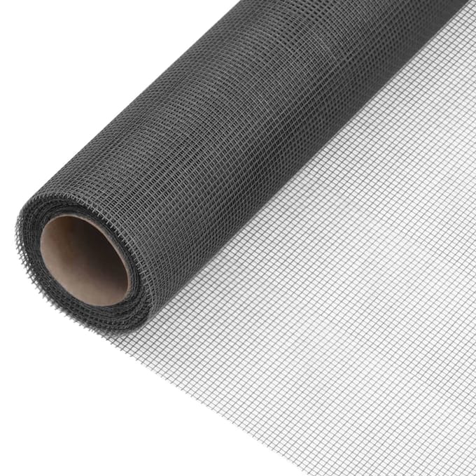 vidaXL - Gaas - 112x2000 - cm - glasvezel - zwart