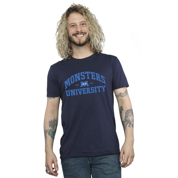 Disney Heren Monsters University Logo T-Shirt (Marineblauw)
