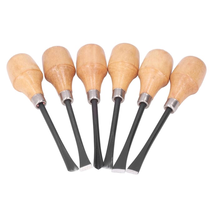 Houtsnijbeitelset, beeldhouwgereedschap, halfronde handgreep, doe-het-zelf kunst, knutselaccessoires beige