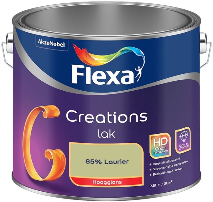 Flexa - Creations Lak Hoogglans - 85% Laurier - Mengverf - 2,5 L