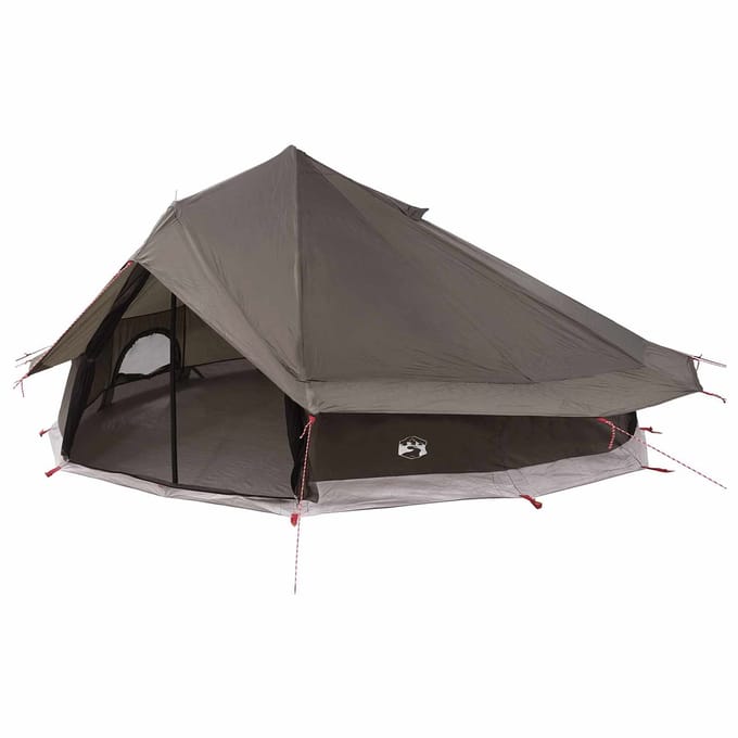 vidaXL - Tipi - Tent - 20-persoons - Bruin - Grijs - Polyester - en - Staal