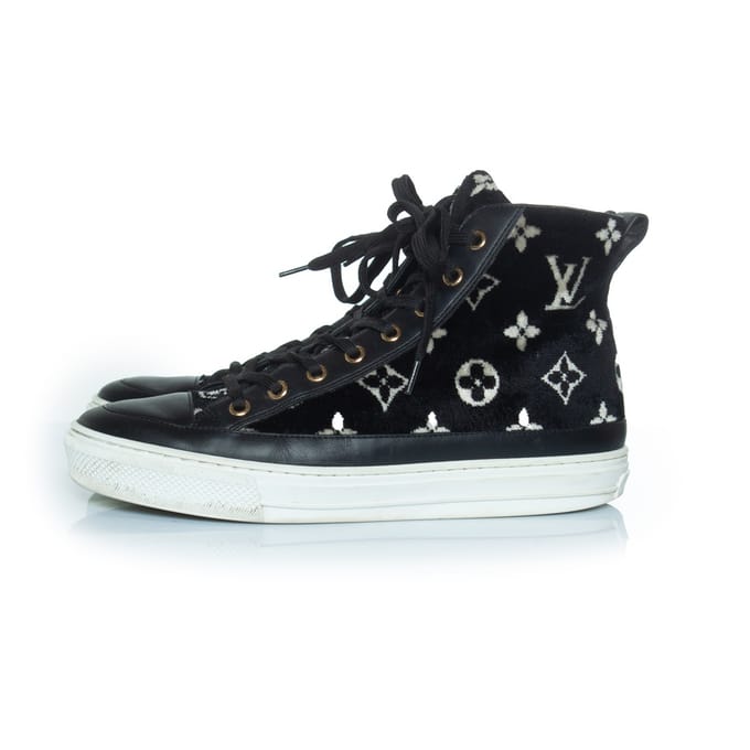 Stellar monogram fluwelen sneakers