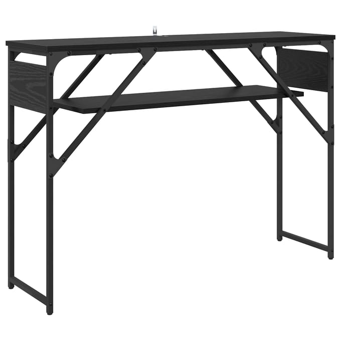 vidaXL - Consoltabel - Zwart - Eiken - Bewerkt - hout - 105x30x75cm