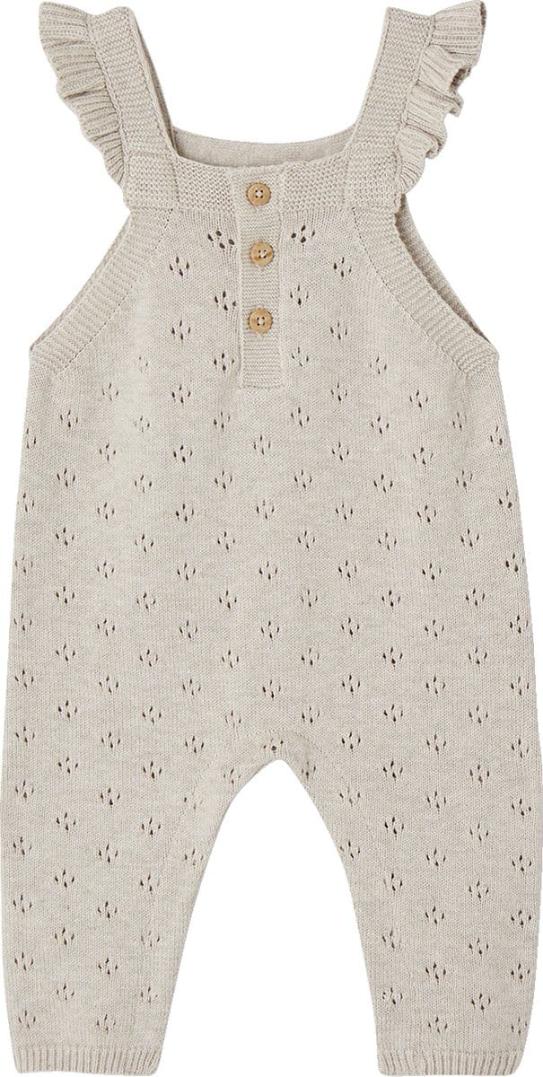 Vertbaudet Tuinbroek van tricot baby's met schouderbandje en ruches