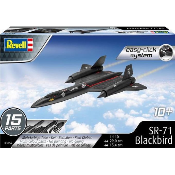 Revell Modelbouwpakket Militaire voertuigen - 03652 Lockheed SR-71 Blackbird easy-click-system Plastic - 1:110 - Modelbouw