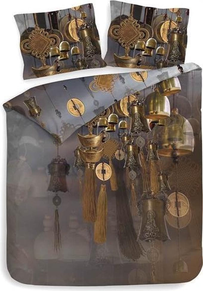 Heckett & Lane Thomas - Dekbedovertrek - Eenpersoons - 140x200/220 cm + 1 kussensloop 60x70 cm - Anthracite Copper