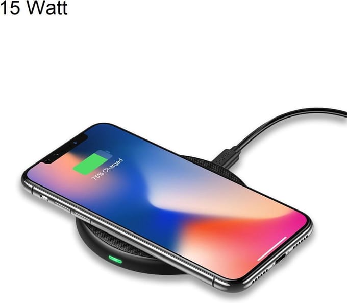 Choetech draadloze oplader 15W snel opladen - Zwart