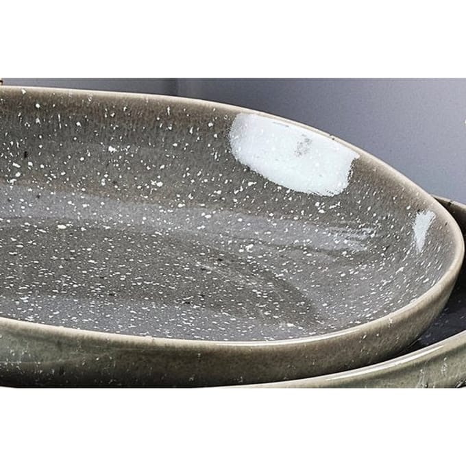Diep bord STELLAR Ø22,5cm - 6 stuks - Betongrijs