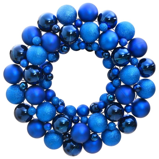 vidaXL - Kerstkrans - 45 - cm - polystyreen - blauw