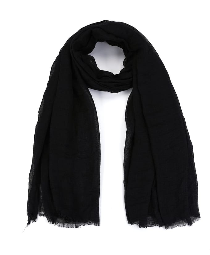 Sjaal - lange dunne sjaal - effen - herfst - winter - dames - zwart - cadeautip
