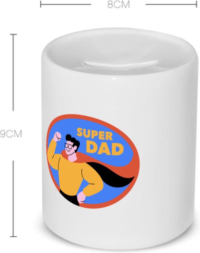 Akyol - super dad Spaarpot - Vader - papa - vaderdag - cadeau - verjaardag - kado - 350 ML inhoud