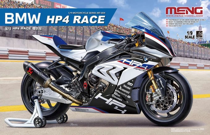 Meng Model Modelbouwpakket Auto - MENG MT004 BMW HP4 R Motor Plastic - 1:9 - Modelbouw