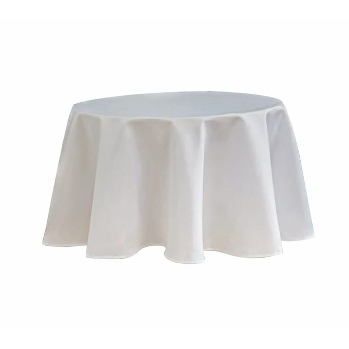Rond Tafelkleed Uni Wit 160cm - Tafellaken Polyester - Vocht- en vuilafstotend