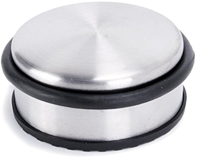 Deurstopper RVS Mat Geborsteld - 10,3 cm Diameter, 4,5 cm Hoog, Zware Deuren, Met Rubberen Bescherming