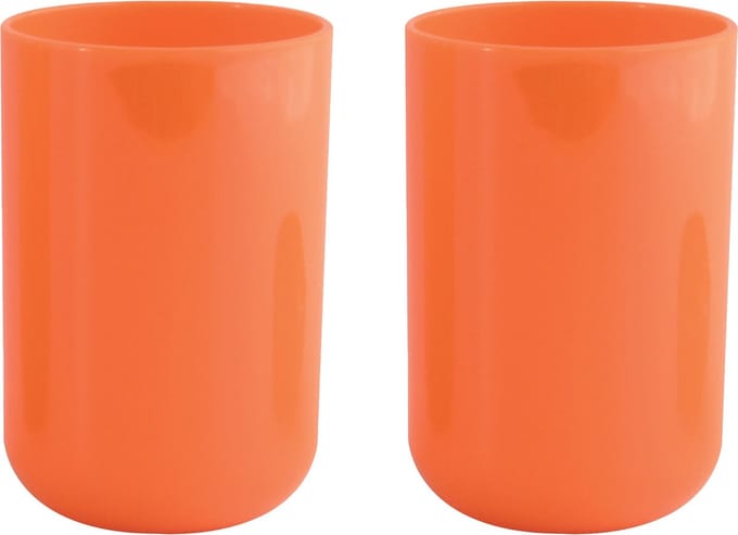 MSV Drinkbeker/limonadebeker - 4x - PS kunststof - oranje - 490 ml - camping bekers