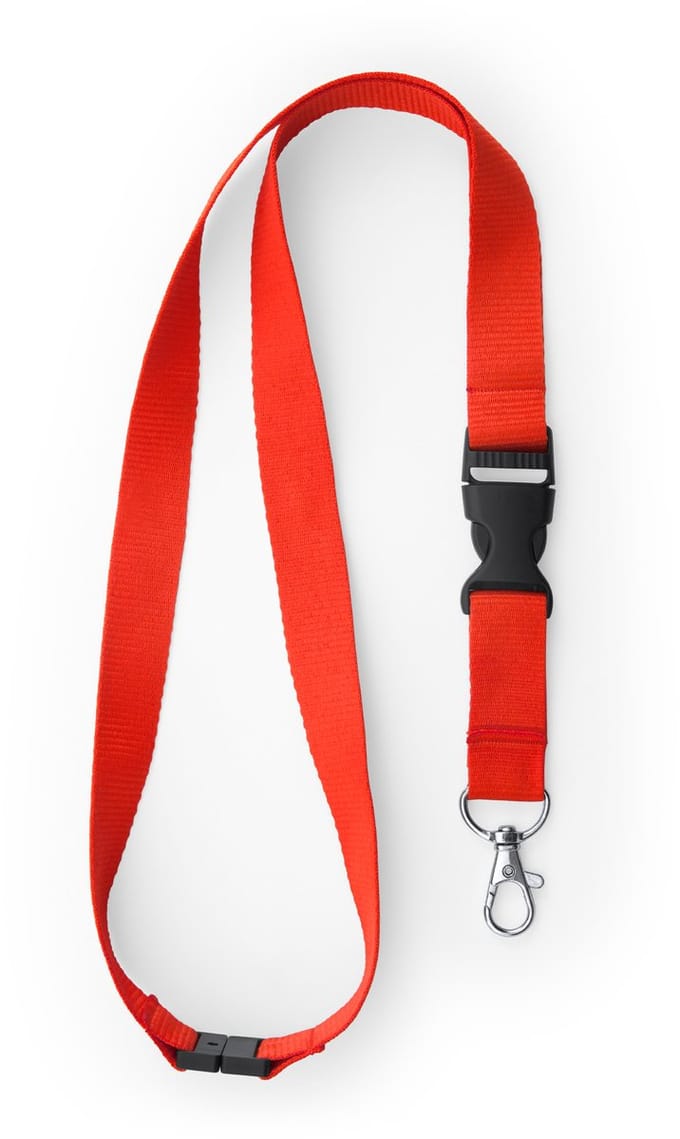 10 Keycord/lanyard koord - Rood - met sleutelhanger - 55 cm