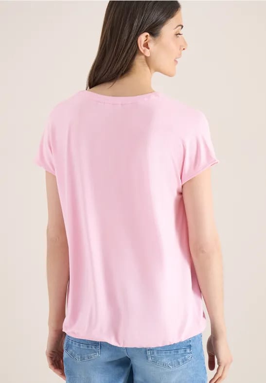 Blouse met korte mouwen en structuurmix