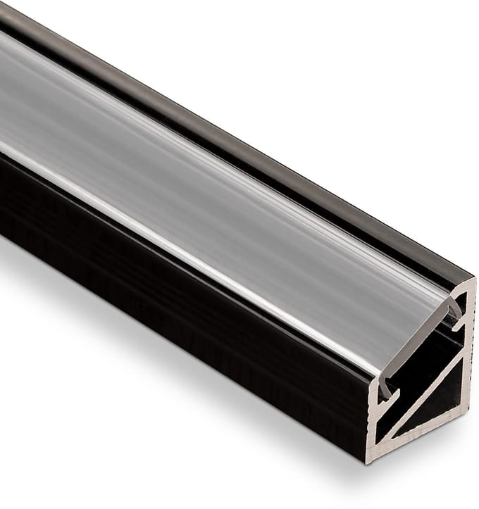 5 x LED Hoekprofiel-66 zwart / opaal 2m voor LED strips