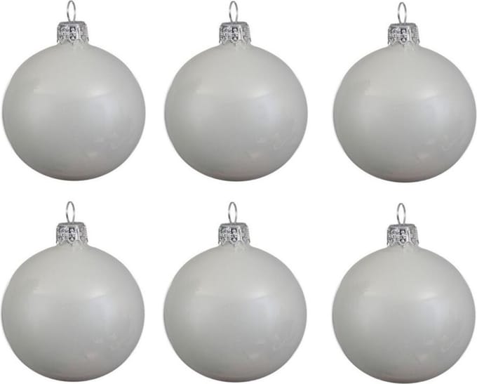 Glazen minikersthangers - diameter 2,5 - 24 stuks - xmas mini baubles - wit