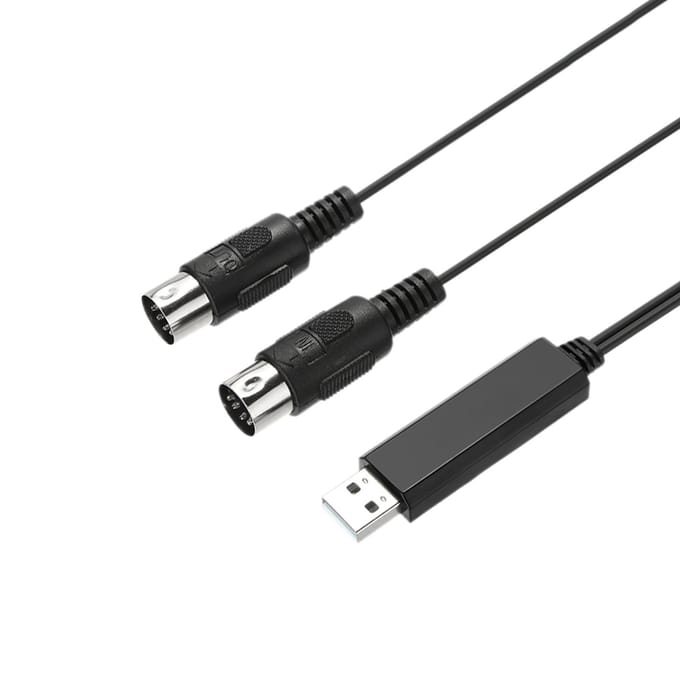 HiFing USB IN-OUT MI-kabel Eén In Eén Uit Interface 5-pins Lijnomvormer PC naar Muziektoetsenbord black