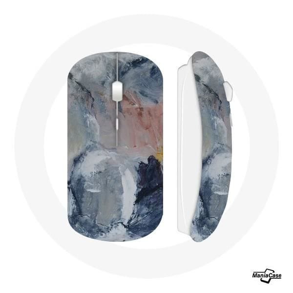 Souris Sans Fil - Abstrait - Gris - USB Wifi - Compatible Mac et PC - Ergonomique
