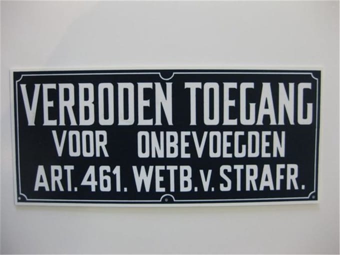 Repko bord "verboden toegang onbevoegden"