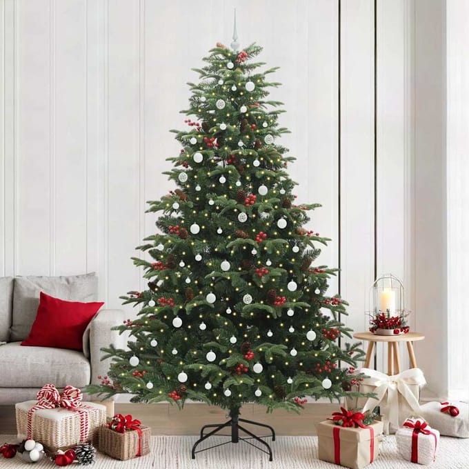 vidaXL - Kunstkerstboom - Groen - 240 - cm - PVC - en - Metaal - en - Plastic