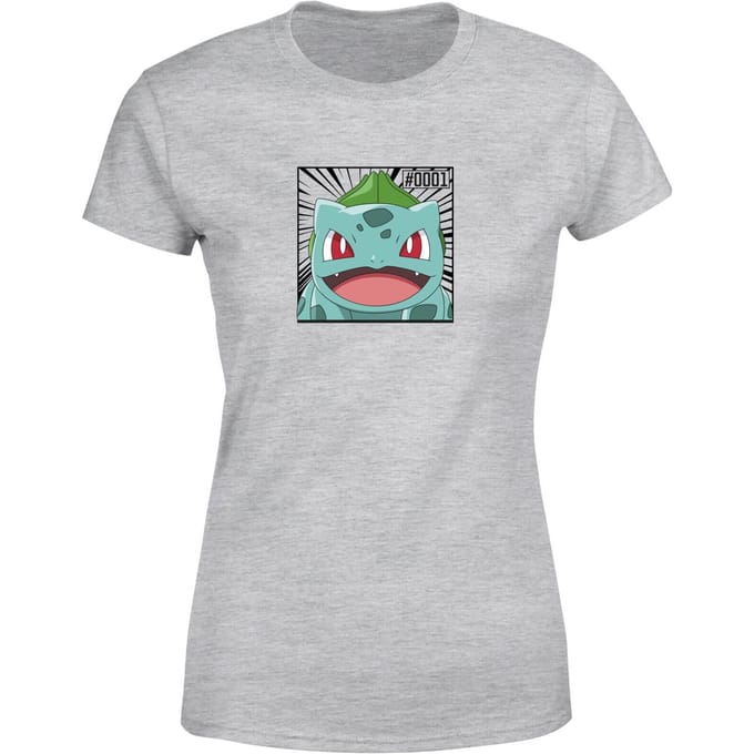 Pokémon Pokédex Bulbasaur #0001 Women's T-Shirt - Grey - XS